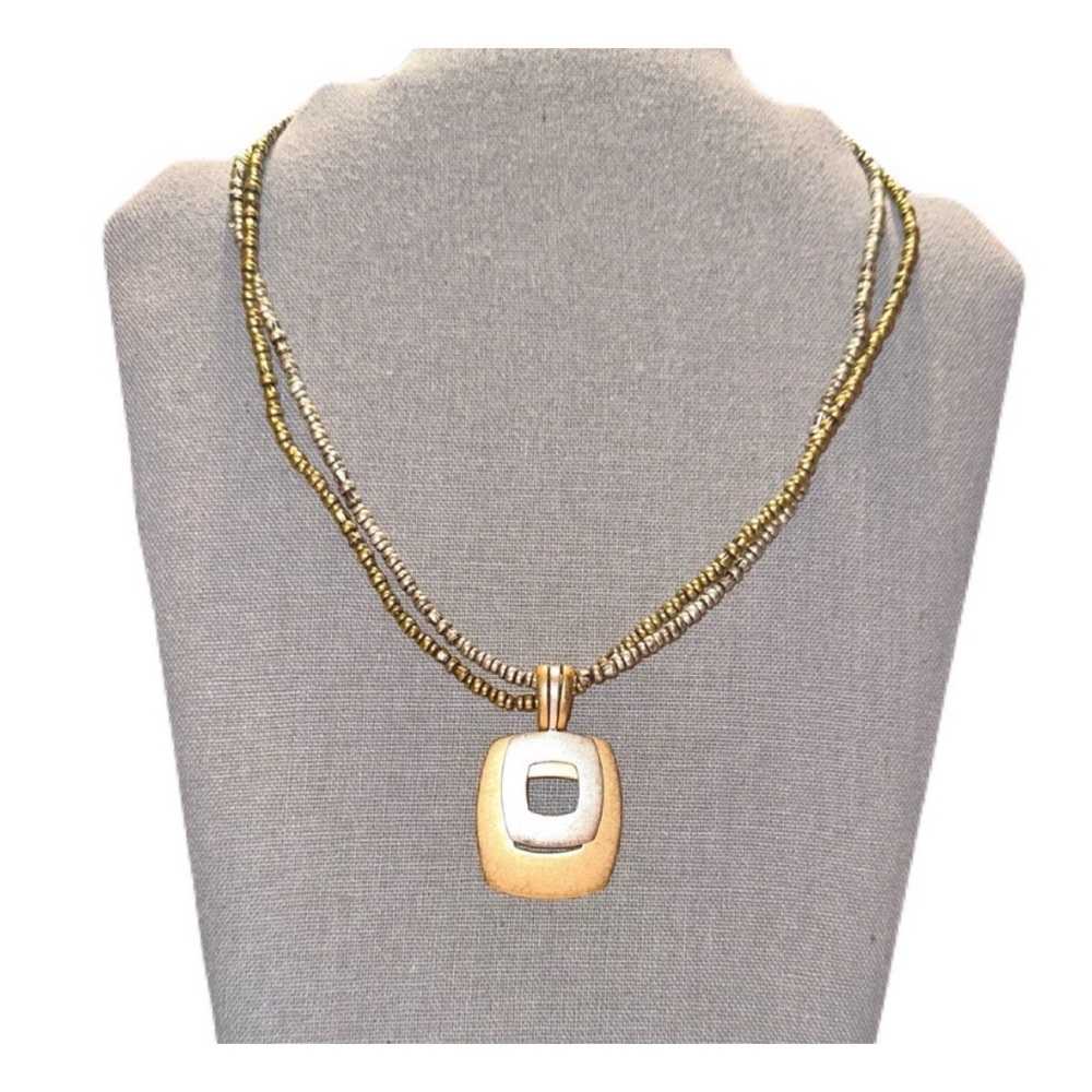 Premiere Designs two-tone square pendant necklace (5 in 1 necklace)